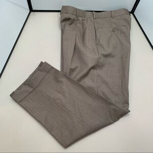 Nicklaus Pants Adult Size 34X31 Brown Wool Pleated Cuffed Dress Men